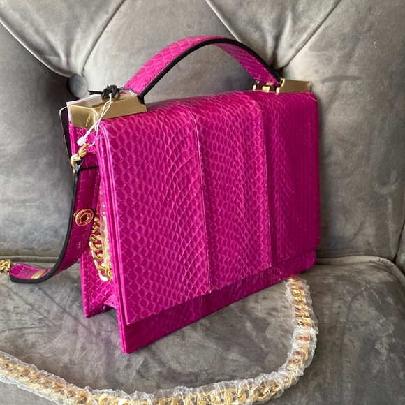 Brian Atwood Aston Crossbody Top Handle Cluth - Picture 1 of 11